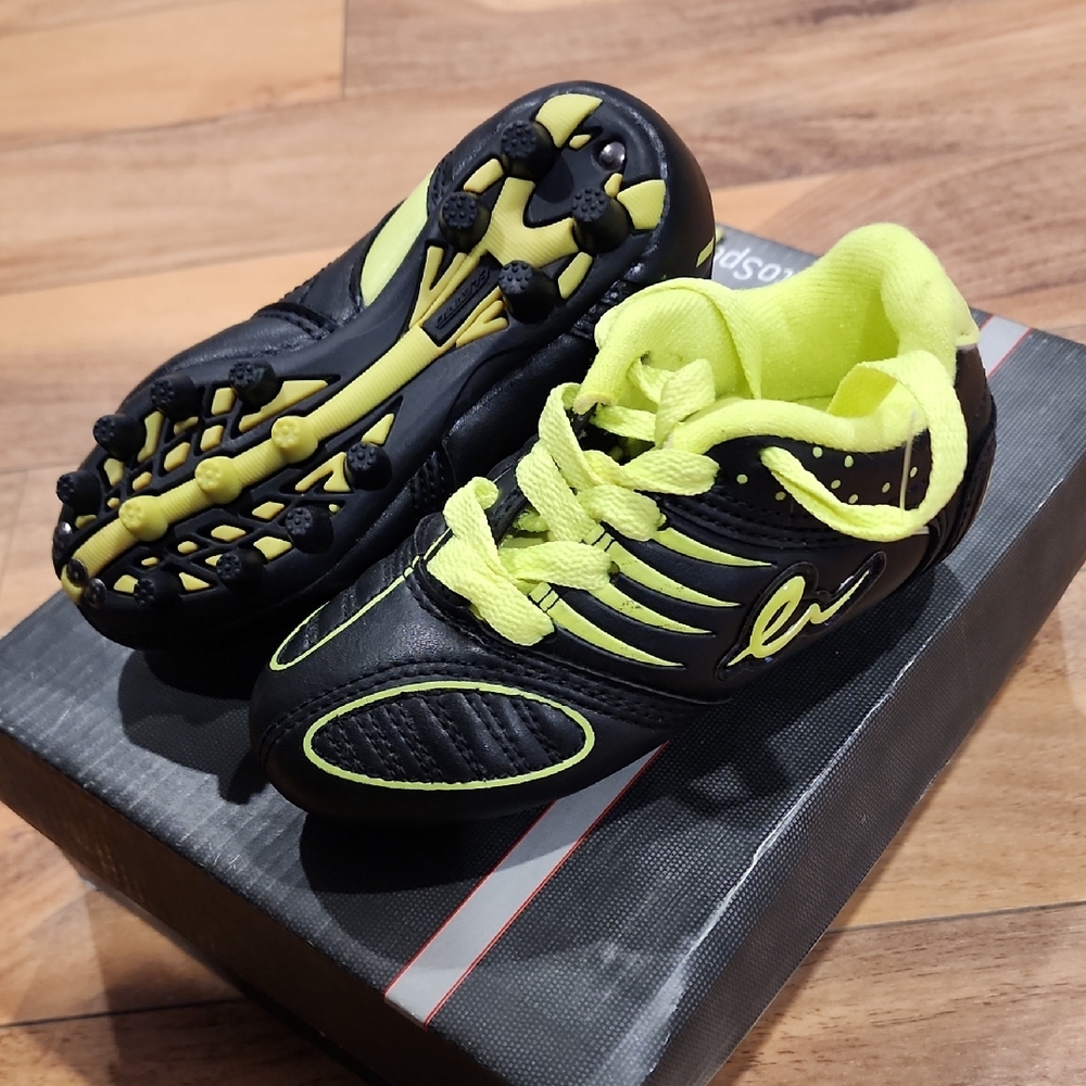 Kids Black and Neon Green Sneakers